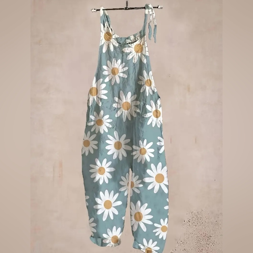 NWT - Floral Jumpsuit in Blue and White